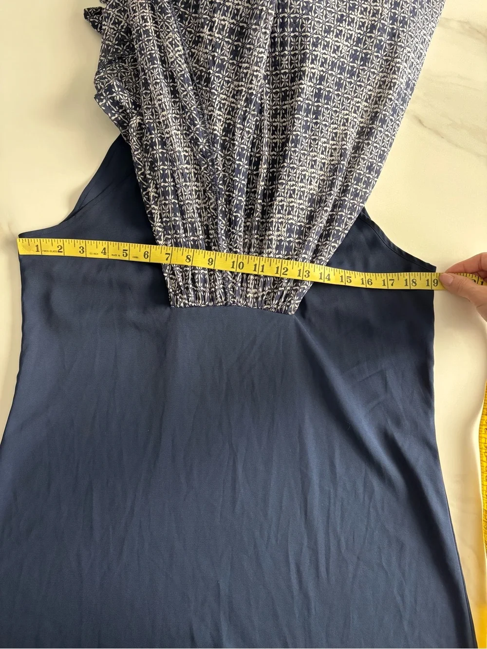 Diane Von Furstenberg Navy and White Silk Fleurette Dress Sz 6